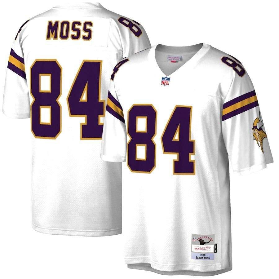 Men's White Minnesota Vikings #84 Randy Moss 1998 Mitchell & Ness Stitched Jersey